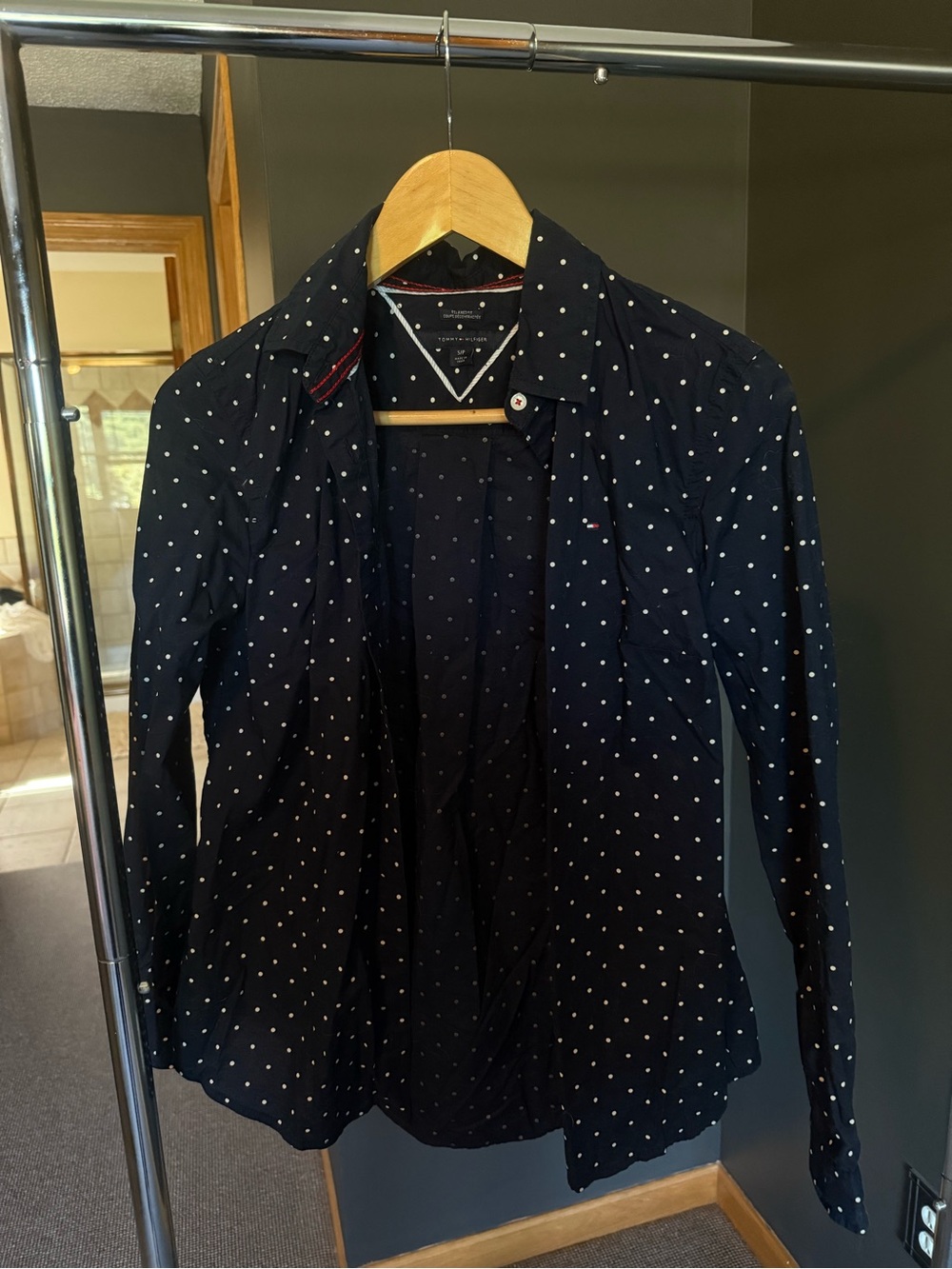 Tommy Hilfiger Navy Polka Dot Button-Up Shirt